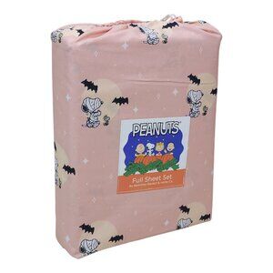 Peanuts Snoopy Full Sheet Set By Berkshire Pink Halloween Bats Ghosts Fall